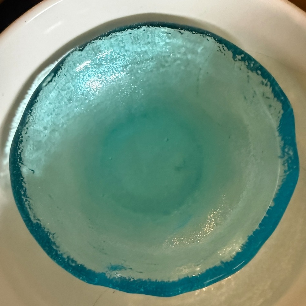 Pottery barn blue glass bowl catch all soap dish